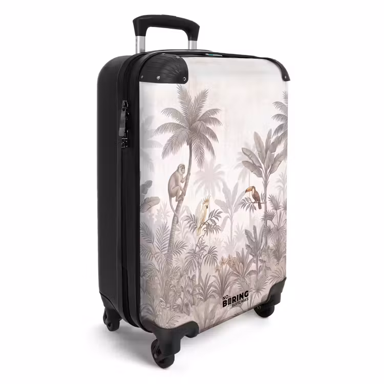Koffer - Jungle - Dieren - Palmbomen - Jungle - Dieren - Palmbomen NBS - Handbagage koffer - Volwassenen Unisex middel