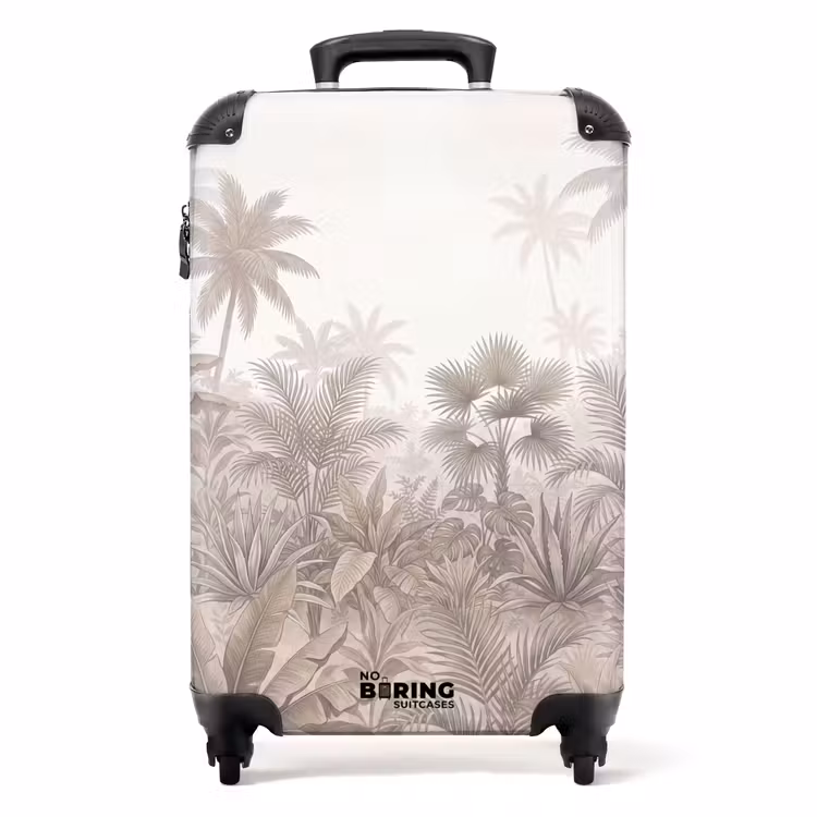 Koffer - Jungle - Tropisch - Natuur -Vintage - Beige - Jungle - Tropisch - Natuur -Vintage - Beige NBS - Handbagage koffer - Volwassenen Unisex middel