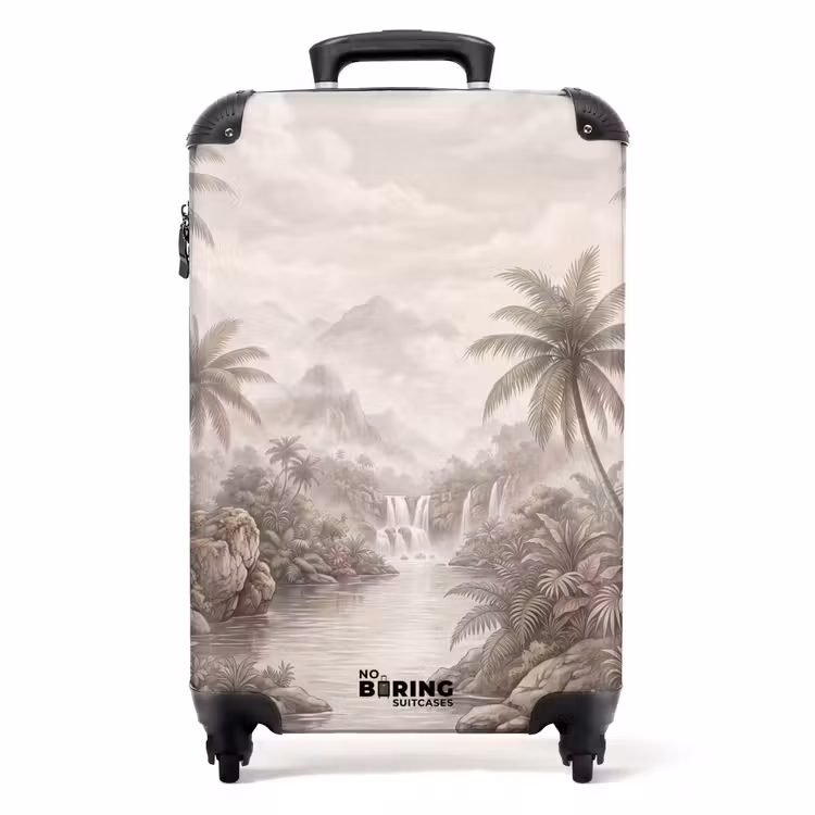 Koffer - Jungle - Watervallen - Tropisch - Illustratie - Jungle - Watervallen - Tropisch - Illustratie NBS - Handbagage koffer - Volwassenen Unisex middel