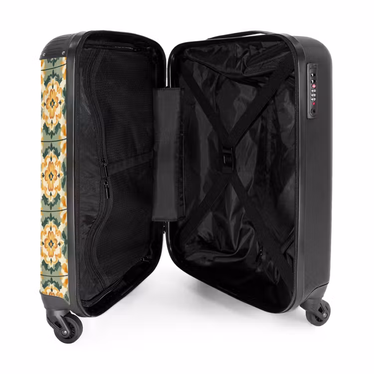 Keramiek - Verweerd - Kleurrijk NBS - Handbagage koffer - Volwassenen Unisex middel -binnenkant