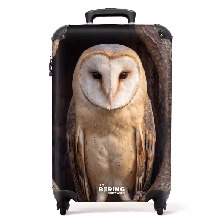 Koffer - Kerkuil - Boom - Natuur - Bruin - Kerkuil - Boom - Natuur - Bruin NBS - Handbagage koffer - Volwassenen Unisex middel