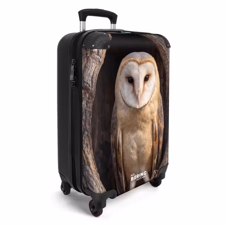 Koffer - Kerkuil - Boom - Natuur - Bruin - Kerkuil - Boom - Natuur - Bruin NBS - Handbagage koffer - Volwassenen Unisex middel