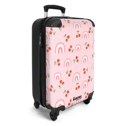 Kersen en regenboogpatroon NBS - Handbagage koffer - Unisex middel -productfoto_3d