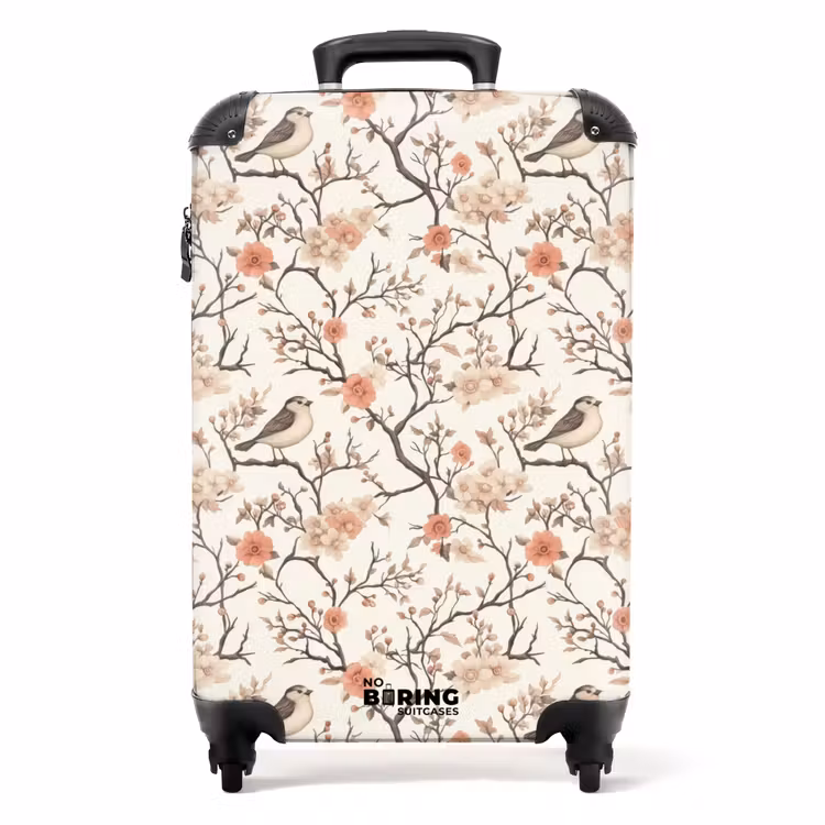 Kersenbloesem - Mus - Roze NBS - Handbagage koffer - Volwassenen Unisex middel -productfoto_recht