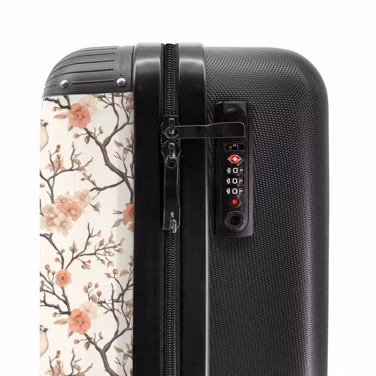 Kersenbloesem - Mus - Roze NBS - Handbagage koffer - Volwassenen Unisex middel -slot