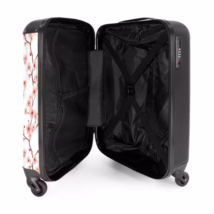 Kersenbloesem - Takken - Roze NBS - Handbagage koffer - Volwassenen Unisex middel -binnenkant