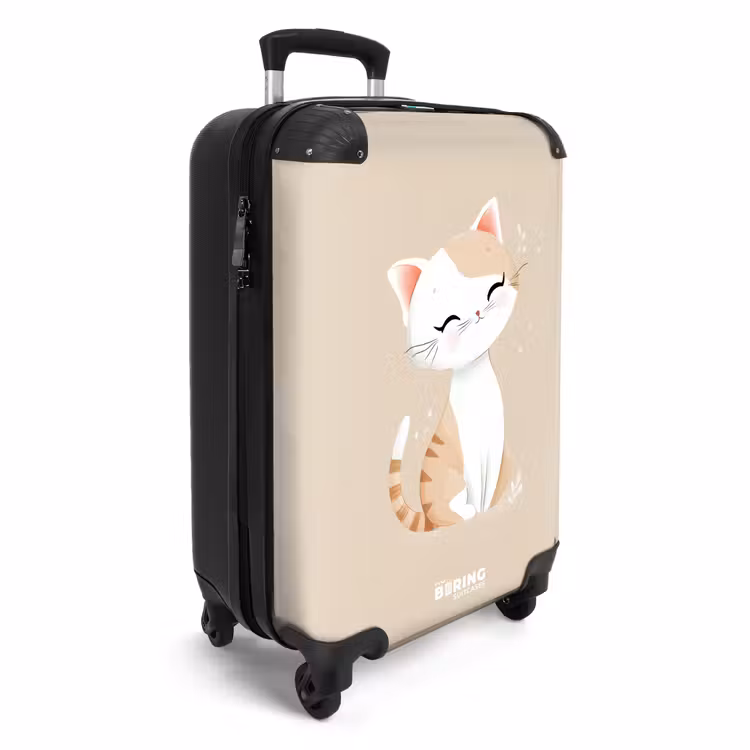 Kitten in de kleuren beige en wit NBS - Handbagage koffer - Volwassenen Unisex middel -productfoto_3d