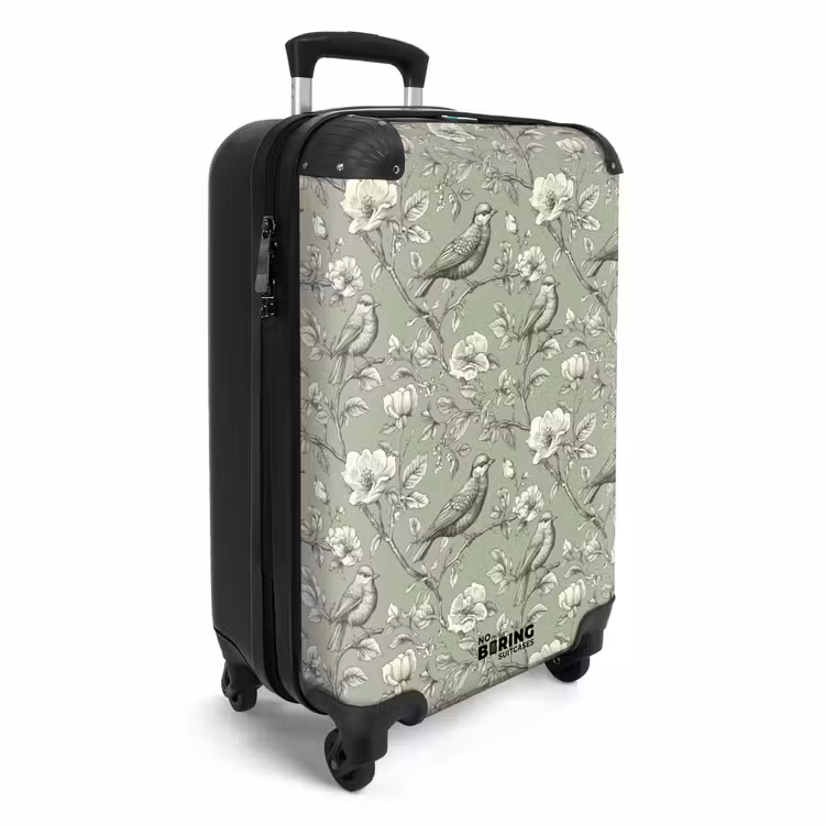 Klassiek - Botanisch - Groen NBS - Handbagage koffer - Volwassenen Unisex middel -productfoto_3d