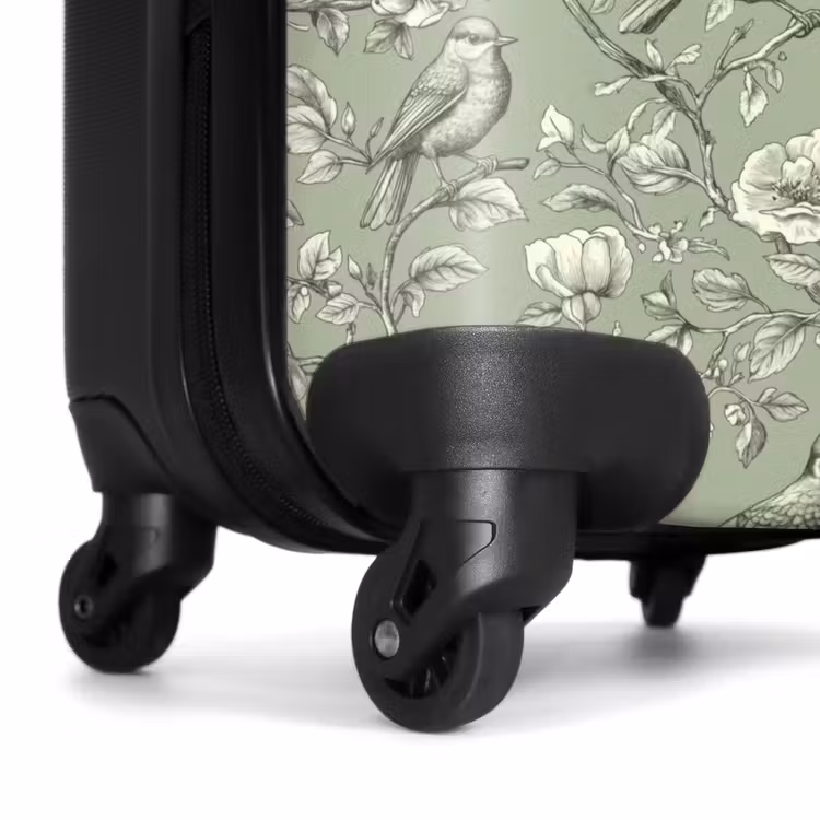 Klassiek - Botanisch - Groen NBS - Handbagage koffer - Volwassenen Unisex middel -wiel
