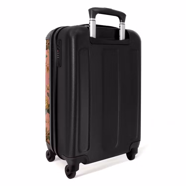 Klassiek - Botanisch - Roze NBS - Handbagage koffer - Volwassenen Unisex middel -achterkant