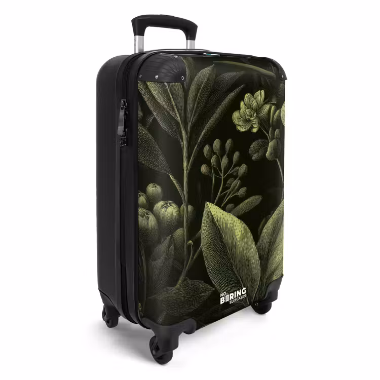 Koffer - Klassiek - Donker - Botanisch - Planten - Klassiek - Donker - Botanisch - Planten NBS - Handbagage koffer - Volwassenen Unisex middel