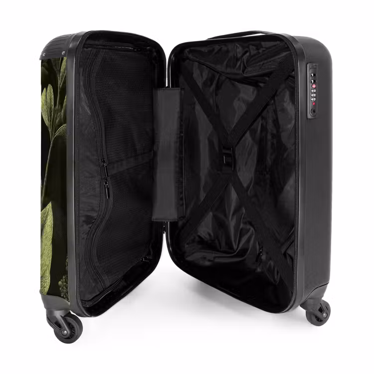 Koffer - Klassiek - Donker - Botanisch - Planten - Klassiek - Donker - Botanisch - Planten NBS - Handbagage koffer - Volwassenen Unisex middel