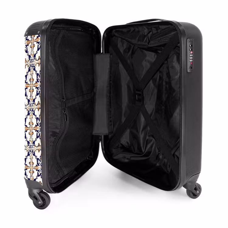 Klassiek - Patroon - Kleurrijk NBS - Handbagage koffer - Volwassenen Unisex middel -binnenkant