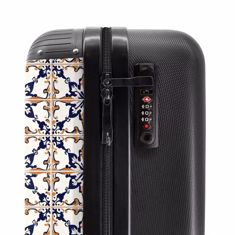 Klassiek - Patroon - Kleurrijk NBS - Handbagage koffer - Volwassenen Unisex middel -slot