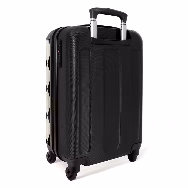 Klassiek - Patroon - Zwart NBS - Handbagage koffer - Volwassenen Unisex middel -achterkant