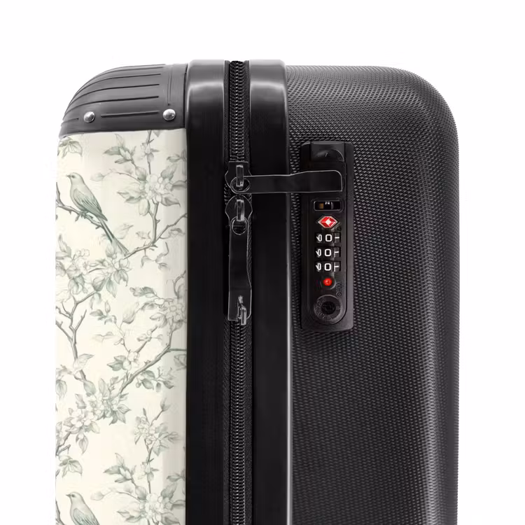 Klassiek - Vogels - Groen NBS - Handbagage koffer - Volwassenen Unisex middel -slot