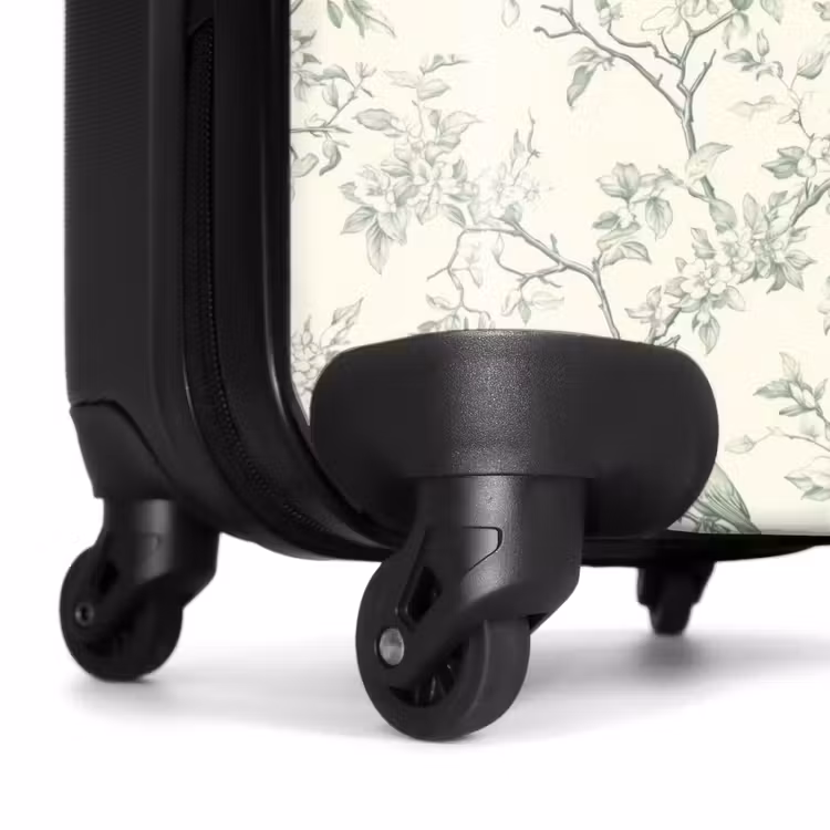 Klassiek - Vogels - Groen NBS - Handbagage koffer - Volwassenen Unisex middel -wiel