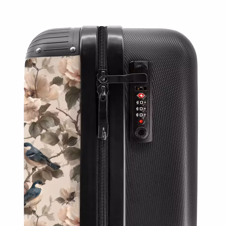 Klassiek - Vogels - Kleurrijk NBS - Handbagage koffer - Volwassenen Unisex middel -slot