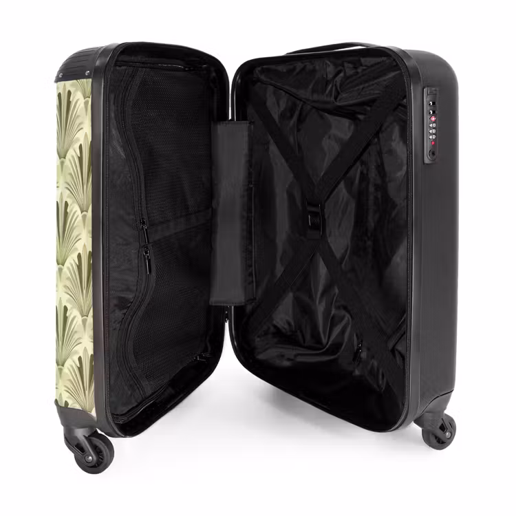 Klassiek - Waaier - Groen NBS - Handbagage koffer - Volwassenen Unisex middel -binnenkant