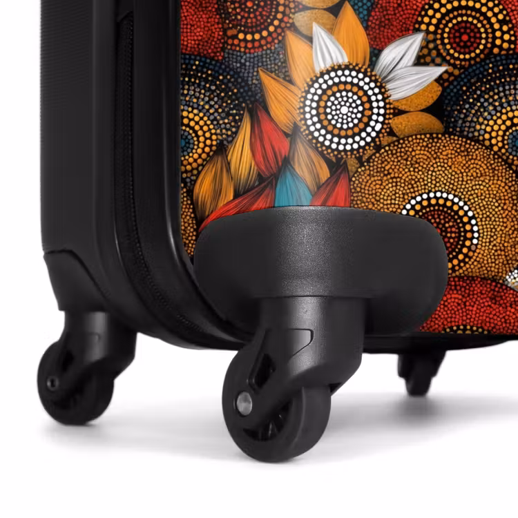 Koffer - Kleurrijk - Aboriginal - Dot Painting - Botanisch - Patroon - Kleurrijk - Aboriginal - Dot Painting - Botanisch - Patroon NBS - Handbagage koffer - Volwassenen Unisex middel