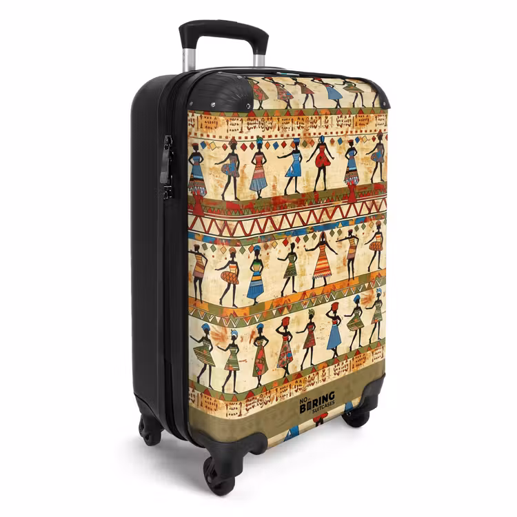 Koffer - Kleurrijk - Afrikaans - Etnisch - Dansende Vrouwen - Patroon - Kleurrijk - Afrikaans - Etnisch - Dansende Vrouwen - Patroon NBS - Handbagage koffer - Volwassenen Unisex middel