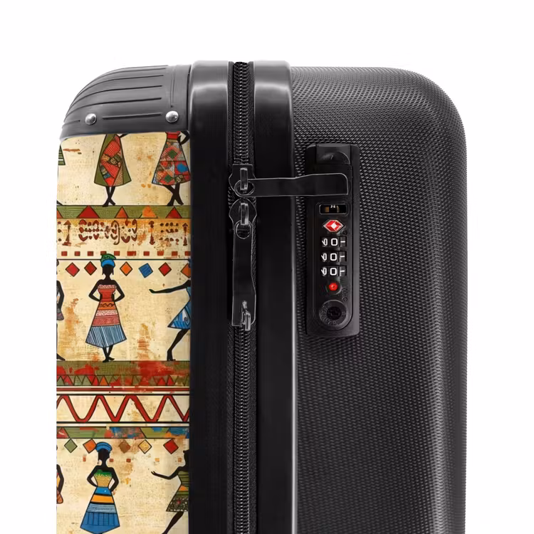 Koffer - Kleurrijk - Afrikaans - Etnisch - Dansende Vrouwen - Patroon - Kleurrijk - Afrikaans - Etnisch - Dansende Vrouwen - Patroon NBS - Handbagage koffer - Volwassenen Unisex middel