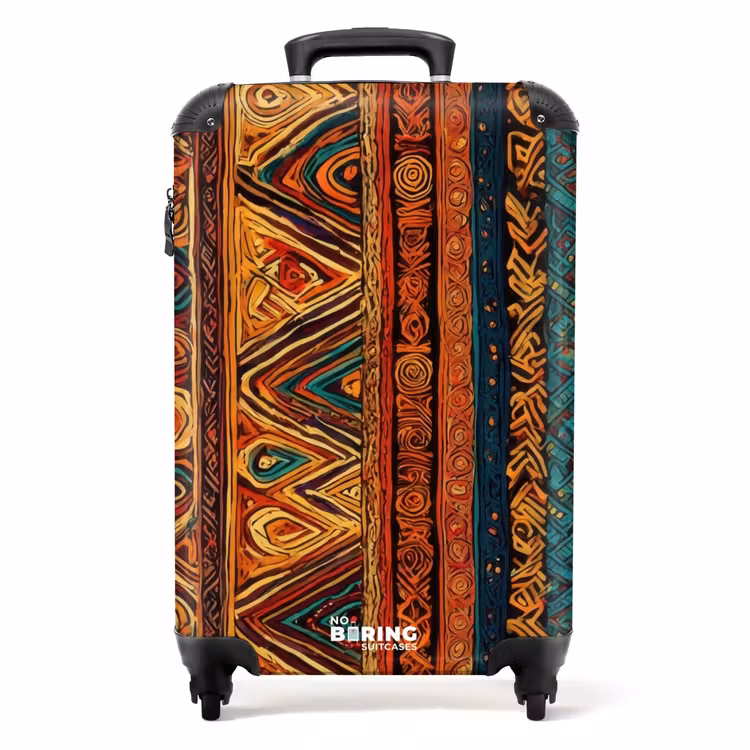Koffer - Kleurrijk - Etnisch - Folkloristisch - Patroon - Kleurrijk - Etnisch - Folkloristisch - Patroon NBS - Handbagage koffer - Volwassenen Unisex middel