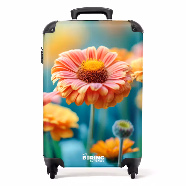 Kleurrijke gerbera bloemen NBS - Handbagage koffer - Unisex middel -productfoto_recht