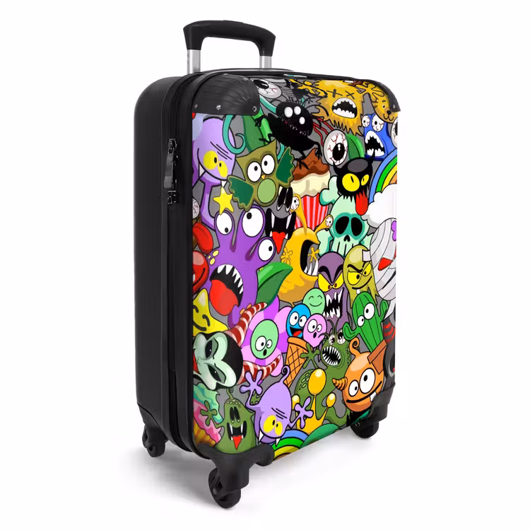 Kleurrijke Monstermix NBS - Handbagage koffer - Unisex middel -productfoto_3d