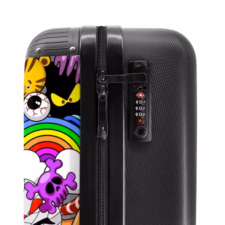 Kleurrijke Monstermix NBS - Handbagage koffer - Unisex middel -slot