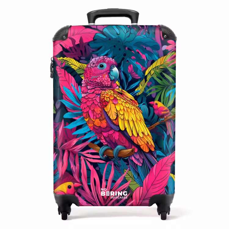 Kleurrijke papegaai NBS - Handbagage koffer - Unisex middel -productfoto_recht