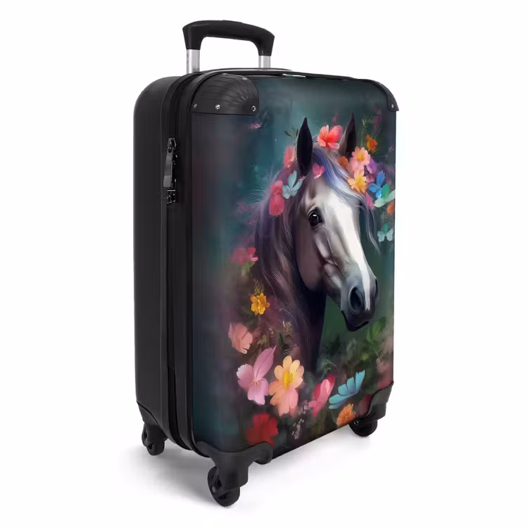 Koffer - Paard - Natuur - Bloemen - Bos - Dieren Koffer - NBS - Handbagage middel -productfoto_3d