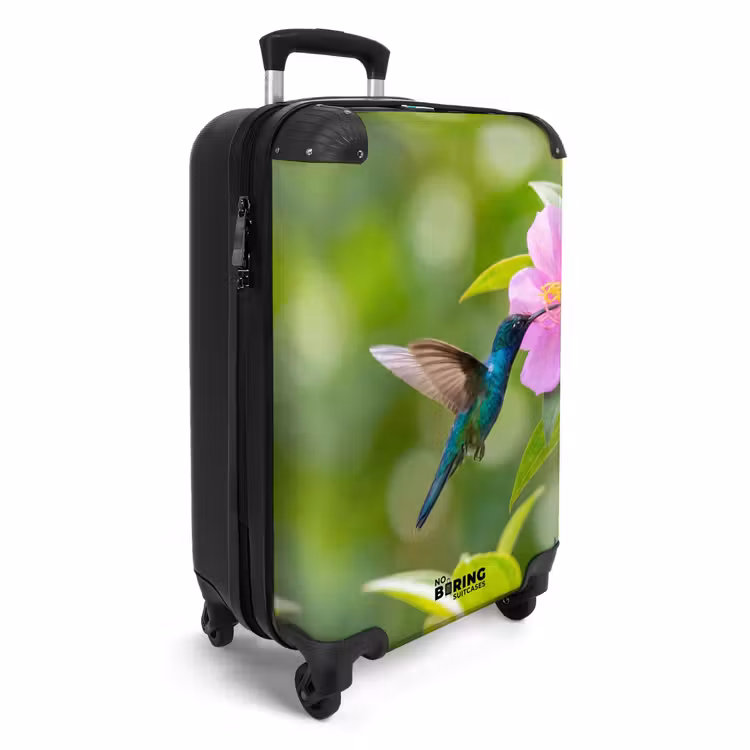 Koffer - Kolibrie - Bloem - Natuur - Groen - Kolibrie - Bloem - Natuur - Groen NBS - Handbagage koffer - Volwassenen Unisex middel