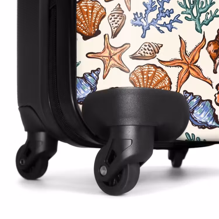Koraal met zeesterren print NBS - Handbagage koffer - Volwassenen Unisex middel -wiel