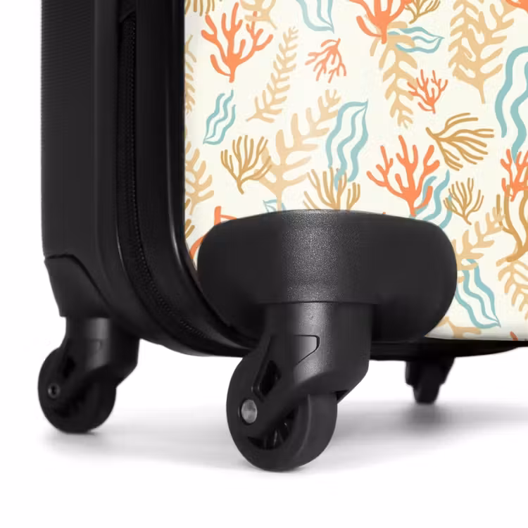 Koraal patroon kleurrijk NBS - Handbagage koffer - Kinderen Unisex middel -wiel
