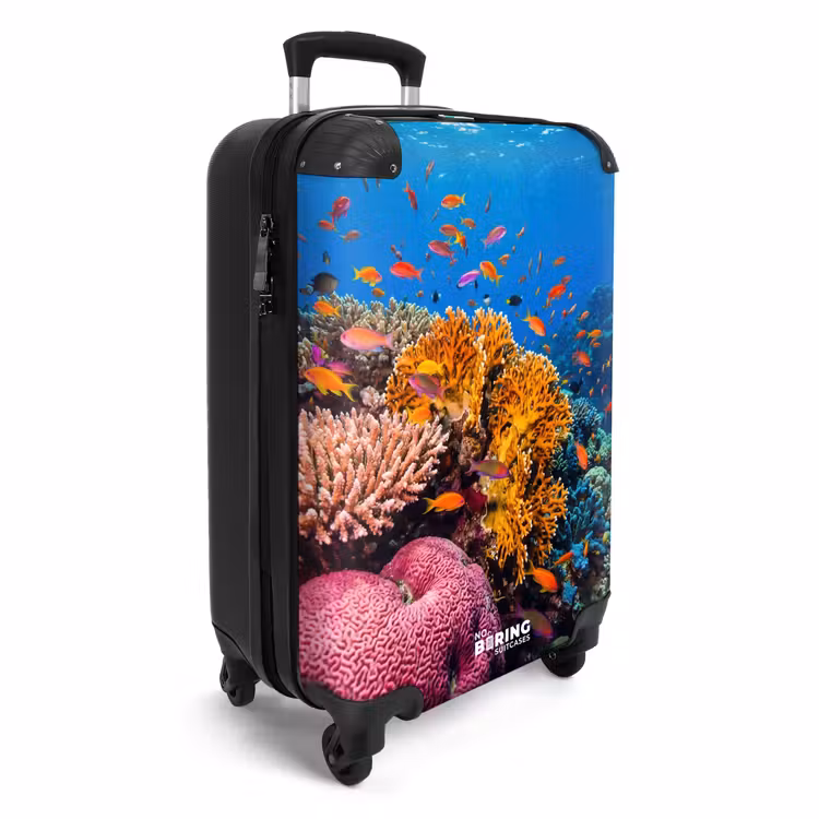 Koffer - Koraal - Vissen - Oceaan - Natuur - Kleurrijk - Koraal - Vissen - Oceaan - Natuur - Kleurrijk NBS - Handbagage koffer - Volwassenen Unisex middel