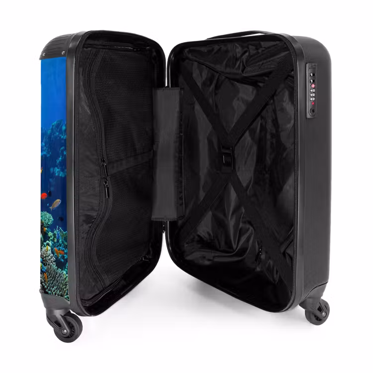 Koffer - Koraal - Vissen - Oceaan - Natuur - Kleurrijk - Koraal - Vissen - Oceaan - Natuur - Kleurrijk NBS - Handbagage koffer - Volwassenen Unisex middel