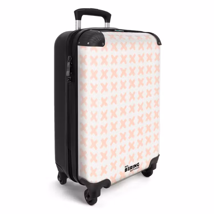 Koraalkruisjes op gebroken wit NBS - Handbagage koffer - Volwassenen Unisex middel -productfoto_3d