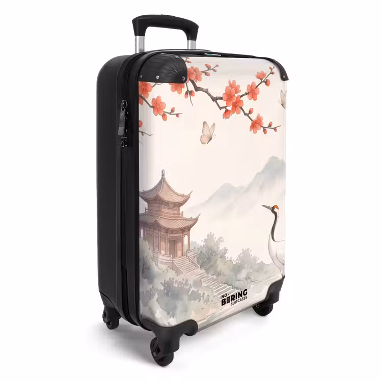Koffer - Kraanvogel - Azië - Klassiek - Kraanvogel - Azië - Klassiek NBS - Handbagage koffer - Volwassenen Unisex middel