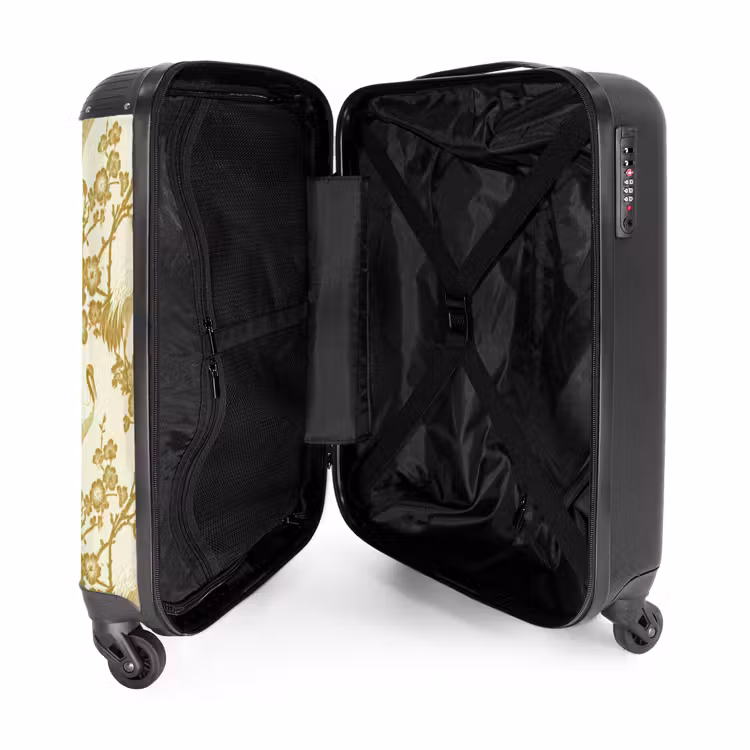 Kraanvogels - Kersenbloesem - Goud NBS - Handbagage koffer - Volwassenen Unisex middel -binnenkant