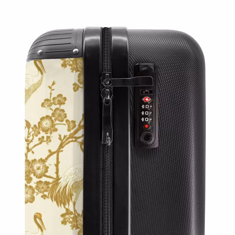 Kraanvogels - Kersenbloesem - Goud NBS - Handbagage koffer - Volwassenen Unisex middel -slot