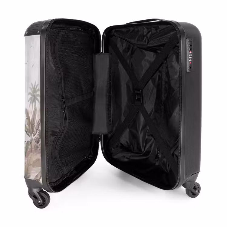 Koffer - Kraanvogels - Palmbomen - Tropisch - Kraanvogels - Palmbomen - Tropisch NBS - Handbagage koffer - Volwassenen Unisex middel