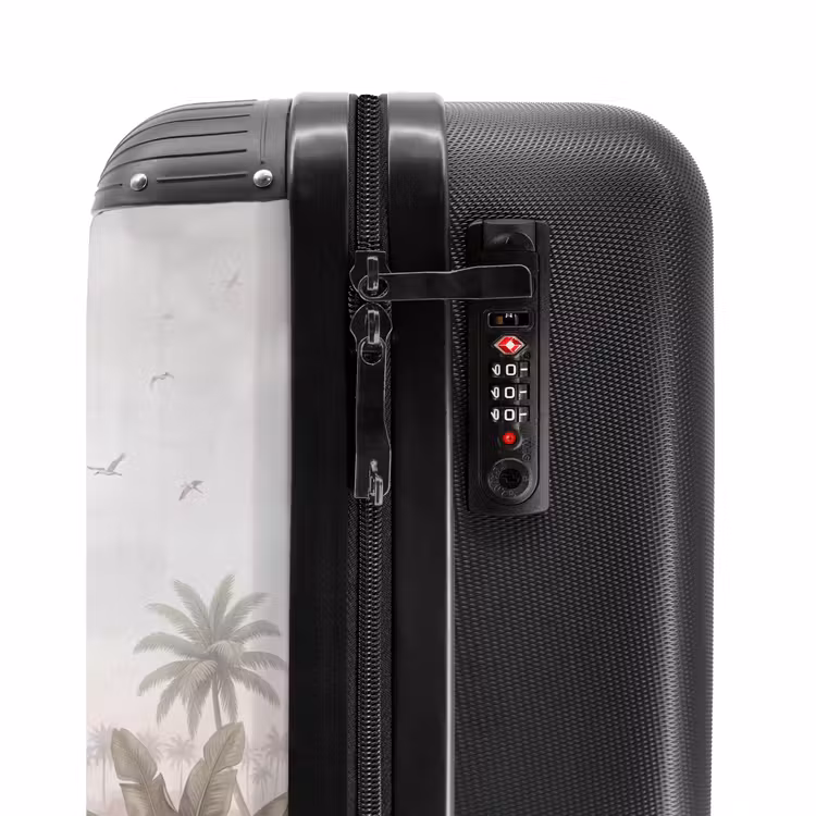 Koffer - Kraanvogels - Palmbomen - Tropisch - Kraanvogels - Palmbomen - Tropisch NBS - Handbagage koffer - Volwassenen Unisex middel