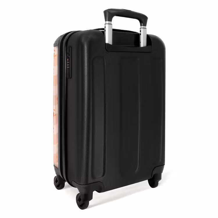 Krab patroon roze oranje NBS - Handbagage koffer - Kinderen Unisex middel -achterkant