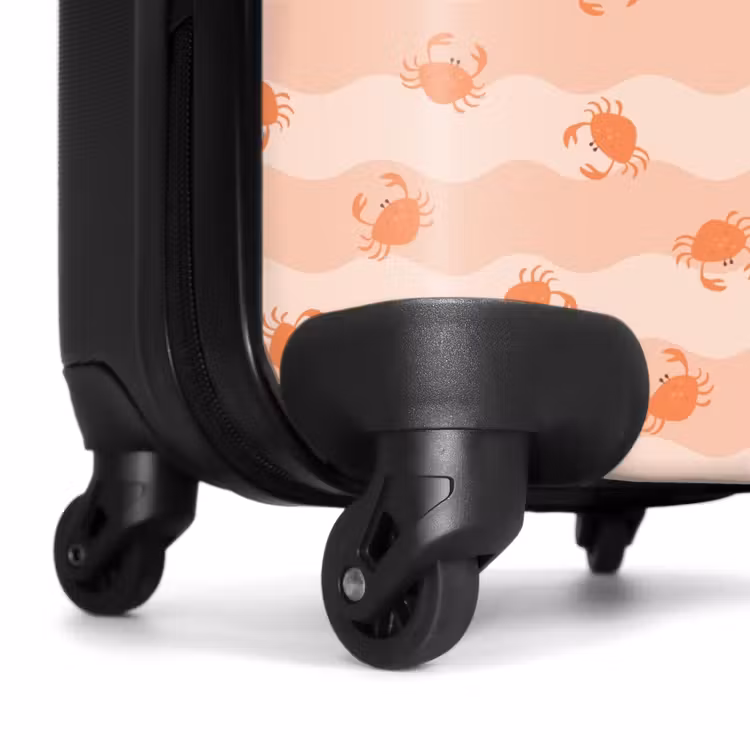 Krab patroon roze oranje NBS - Handbagage koffer - Kinderen Unisex middel -wiel