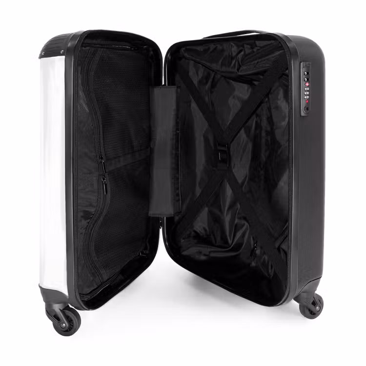 Koffer - Krans - Bladeren - Natuur - Minimalistisch - Grijs - Krans - Bladeren - Natuur - Minimalistisch - Grijs NBS - Handbagage koffer - Volwassenen Unisex middel