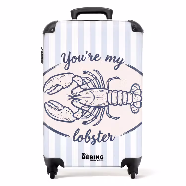 Koffer - Kreeft - Illustratie - Liefde - Blauw - Decoratie - Kreeft - Illustratie - Liefde - Blauw - Decoratie NBS - Handbagage koffer - Volwassenen Unisex middel