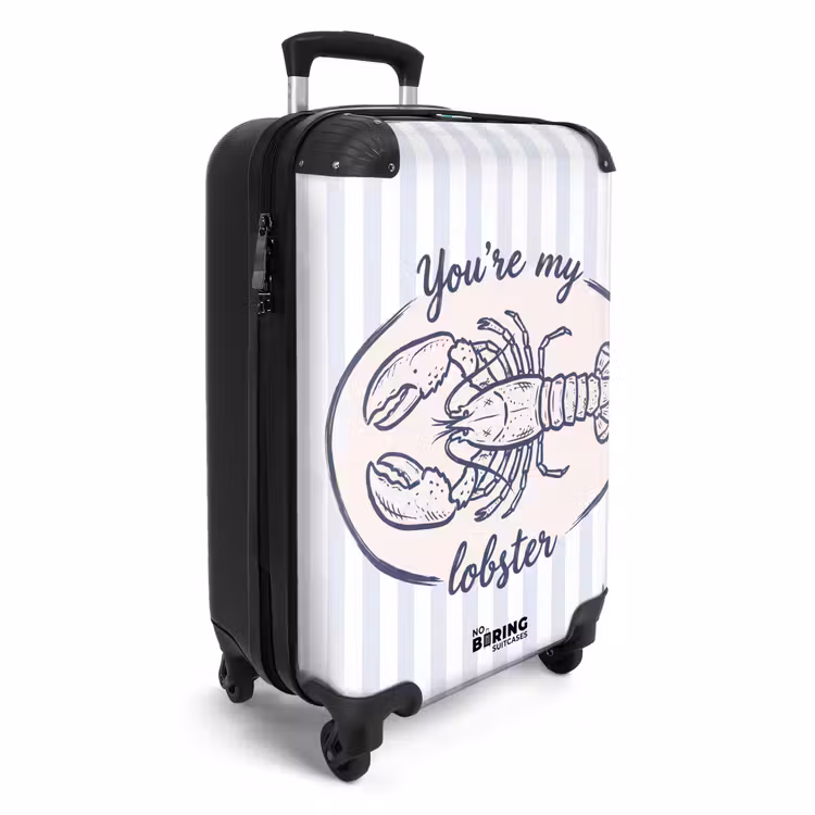 Koffer - Kreeft - Illustratie - Liefde - Blauw - Decoratie - Kreeft - Illustratie - Liefde - Blauw - Decoratie NBS - Handbagage koffer - Volwassenen Unisex middel