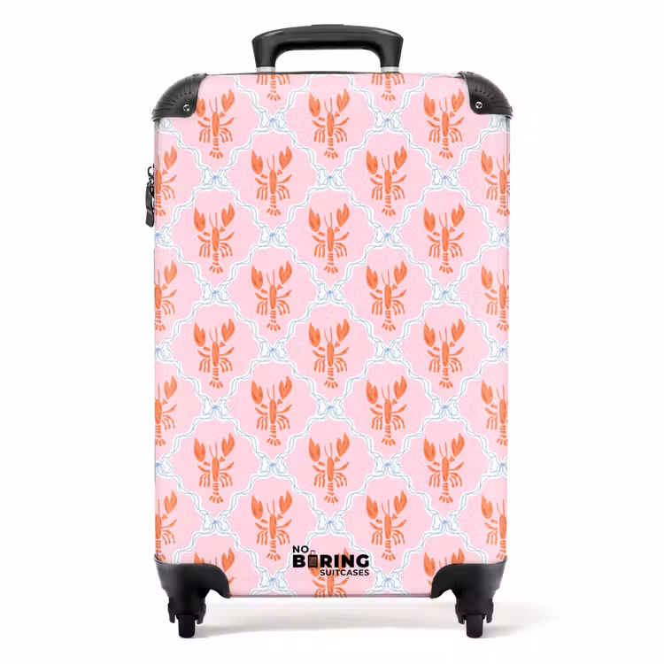 Kreeft illustratie roze NBS - Handbagage koffer - Volwassenen Unisex middel -productfoto_recht