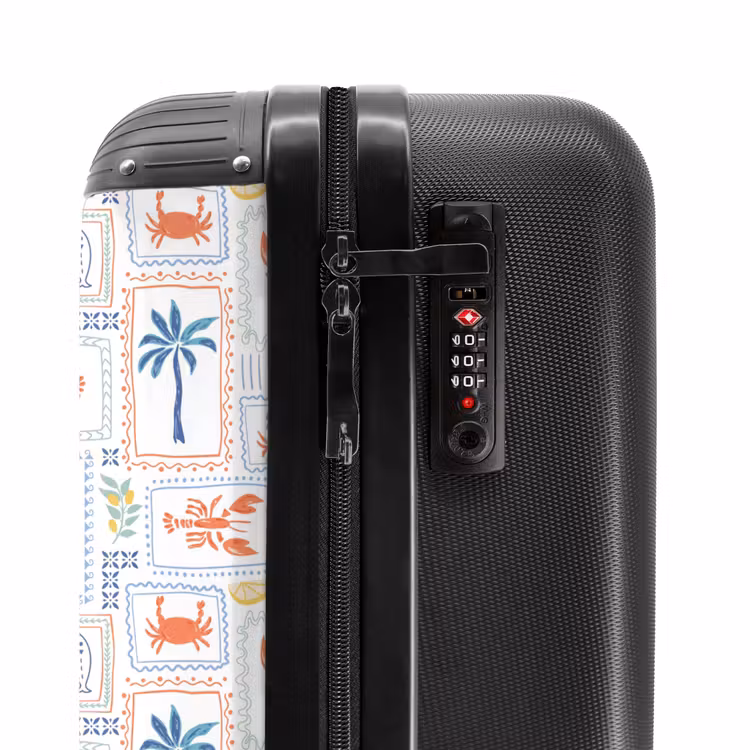 Kreeft met zomer patroon kleurrijk NBS - Handbagage koffer - Volwassenen Unisex middel -slot